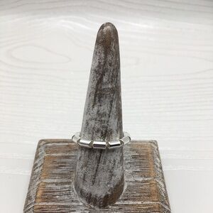 HANDCRAFTED Silver Hematite Stretch Bead Ring